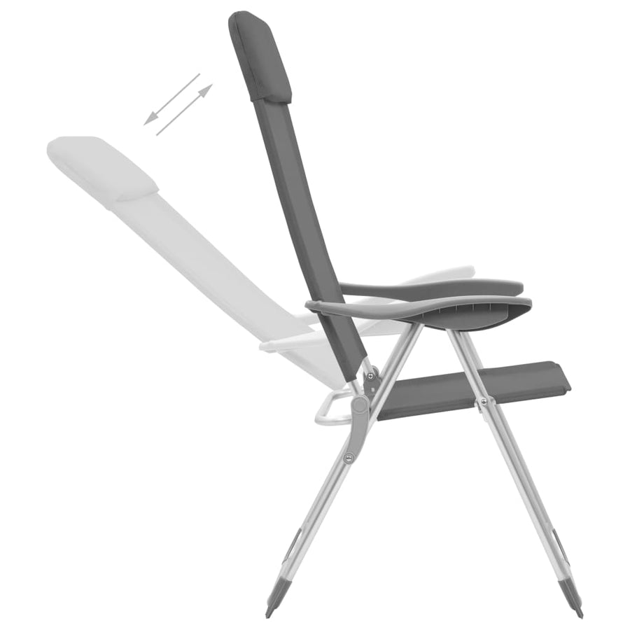 Campingstoelen Inklapbaar Aluminium 4 Grijs