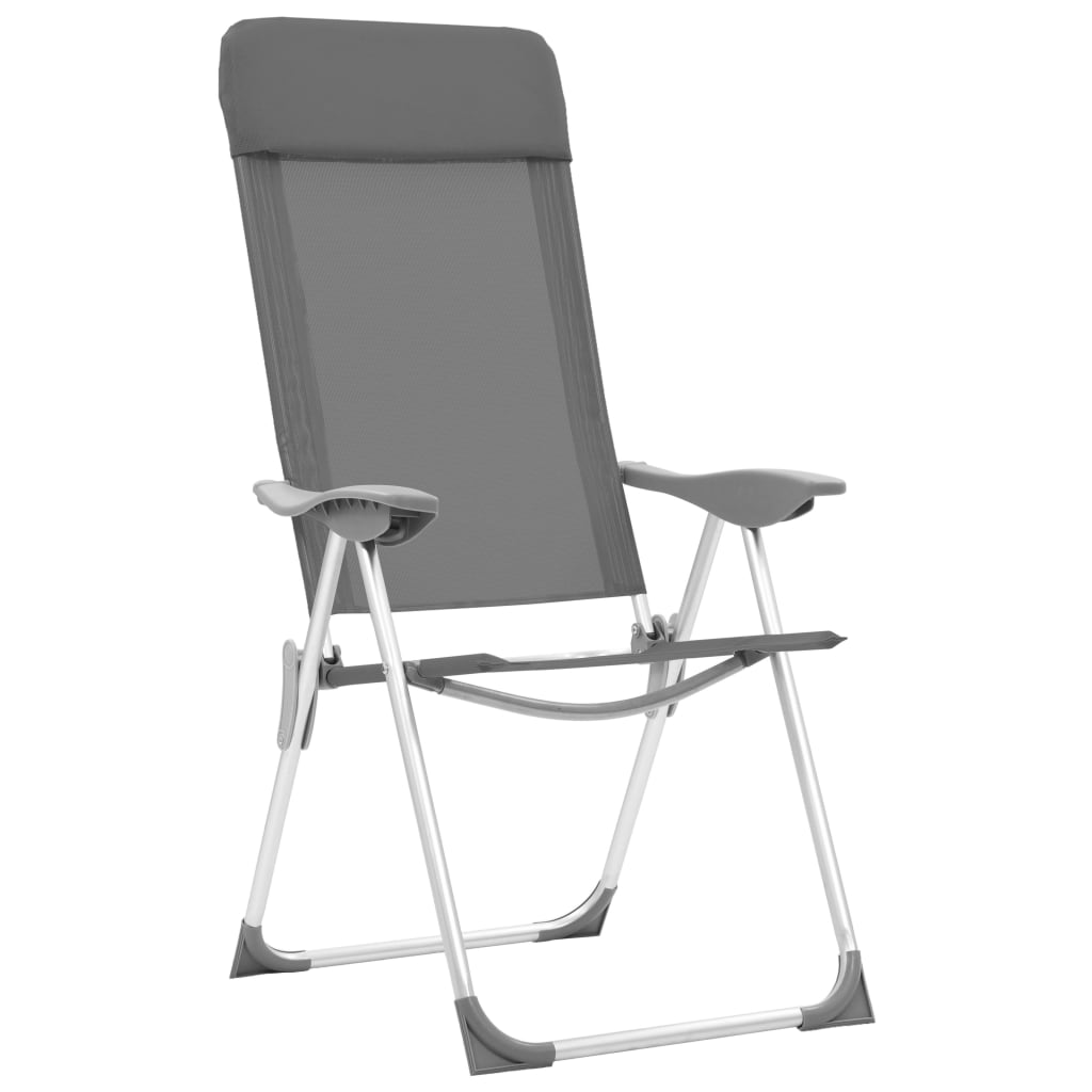 Campingstoelen Inklapbaar Aluminium 4 Grijs