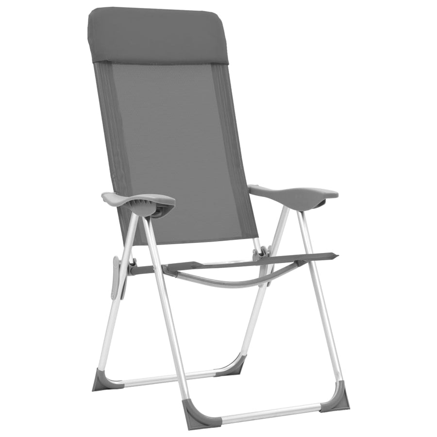 Campingstoelen Inklapbaar Aluminium 4 Grijs