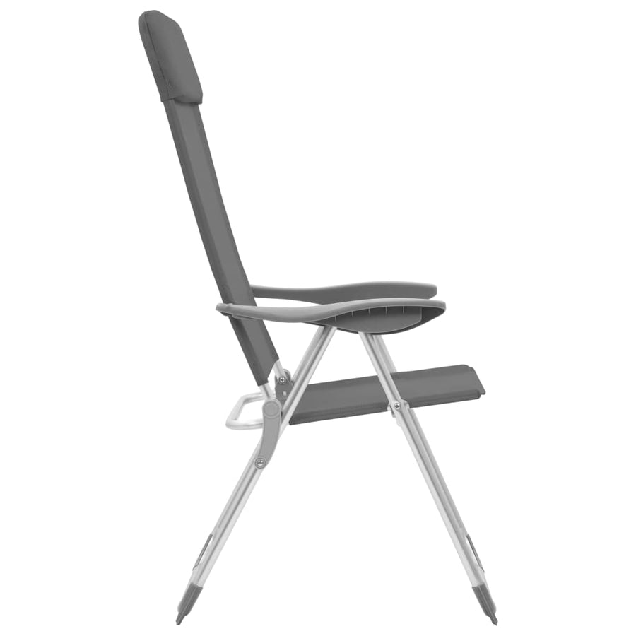 Campingstoelen Inklapbaar Aluminium 4 Grijs