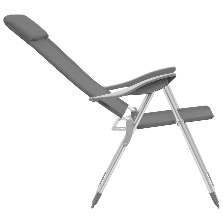 Campingstoelen Inklapbaar Aluminium 4 Grijs