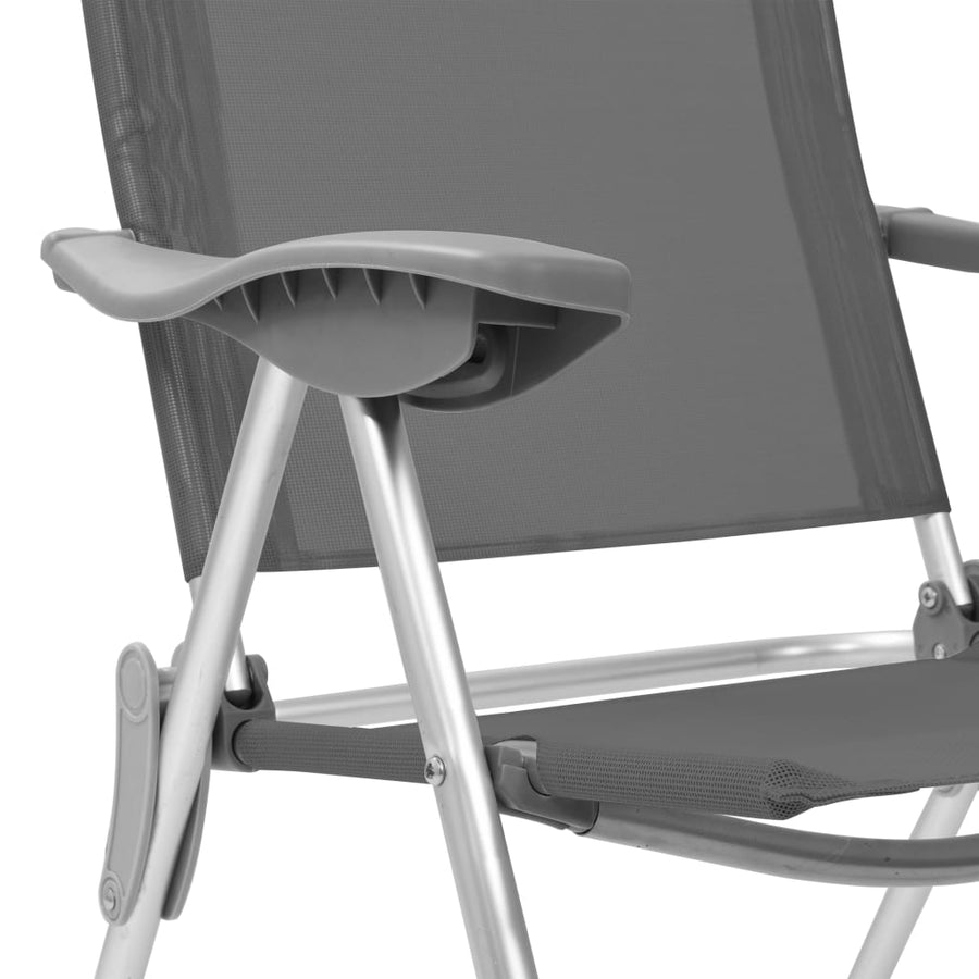 Campingstoelen Inklapbaar Aluminium 4 Grijs