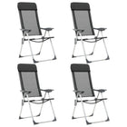 Folding camping chairs aluminum black 4 pcs