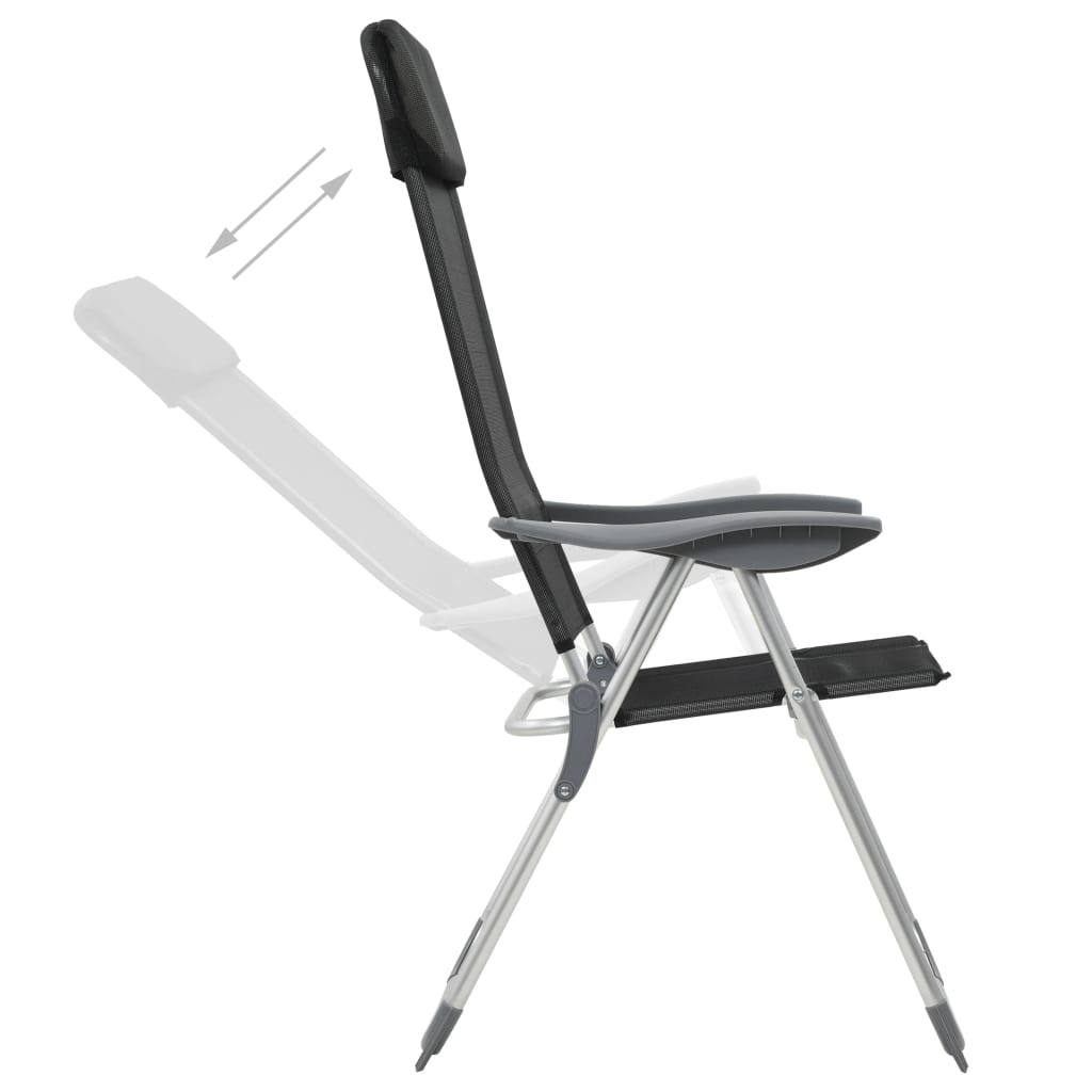 Campingstoelen Inklapbaar Aluminium St 4 Zwart