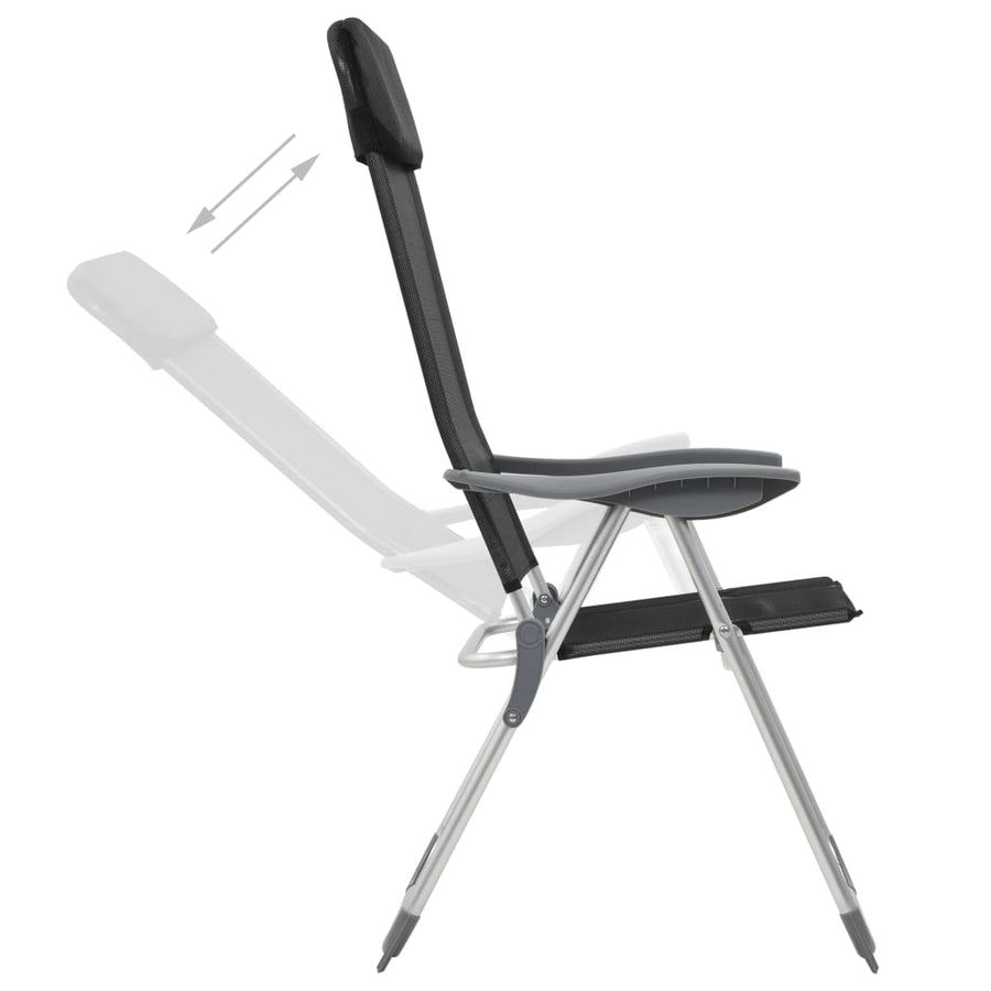 Campingstoelen Inklapbaar Aluminium St 4 Zwart