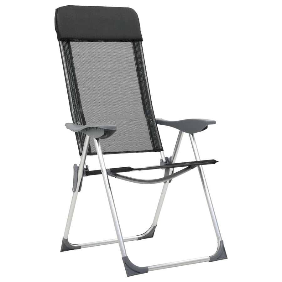 Campingstoelen Inklapbaar Aluminium St 4 Zwart