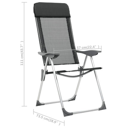 Campingstoelen Inklapbaar Aluminium St 4 Zwart