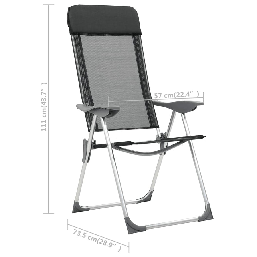 Campingstoelen Inklapbaar Aluminium St 4 Zwart