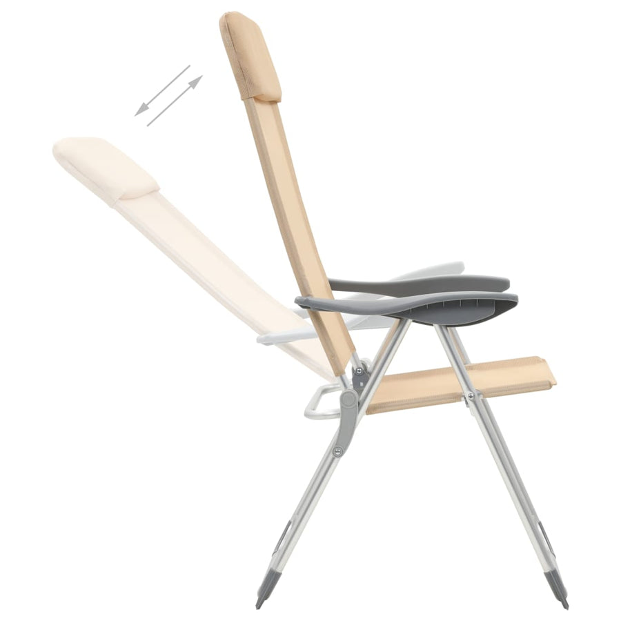 Campingstoelen Inklapbaar Aluminium Wit 4 crème