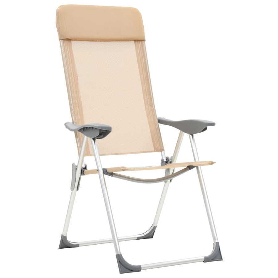 Campingstoelen Inklapbaar Aluminium Wit 4 crème