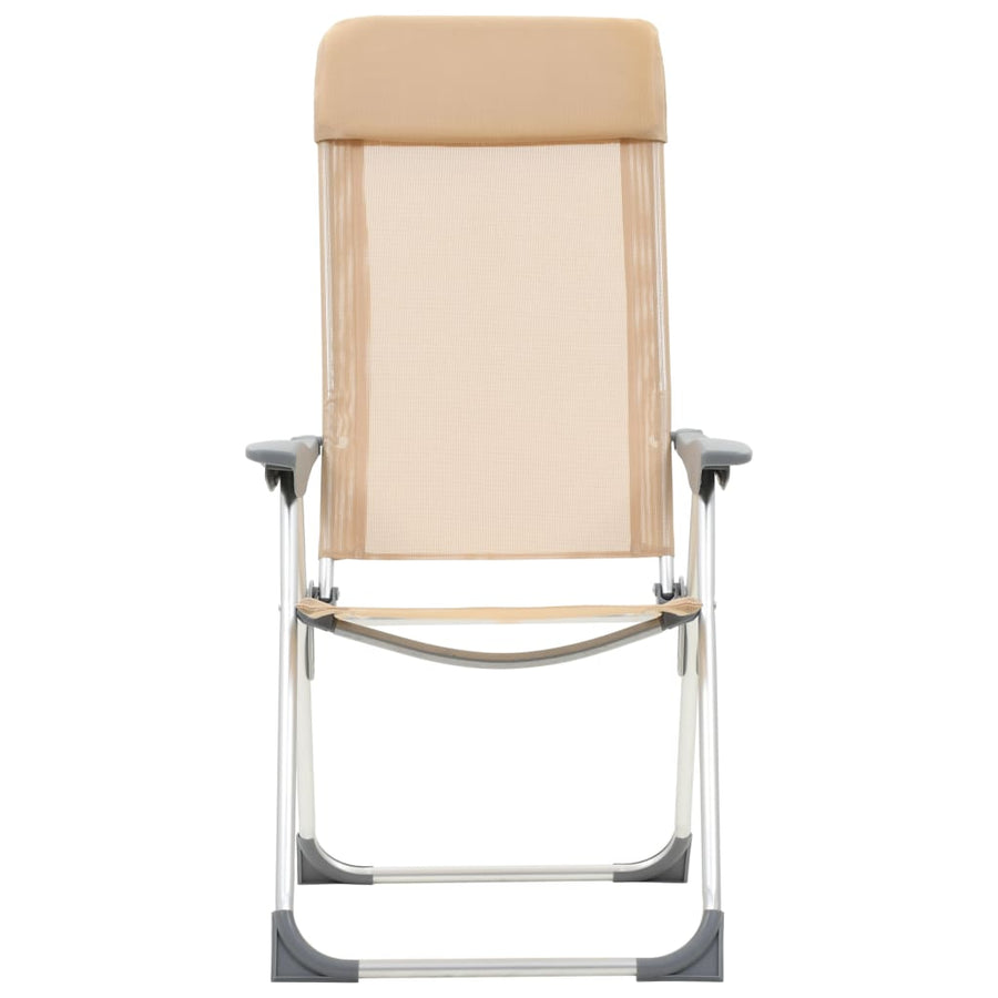 Campingstoelen Inklapbaar Aluminium Wit 4 crème