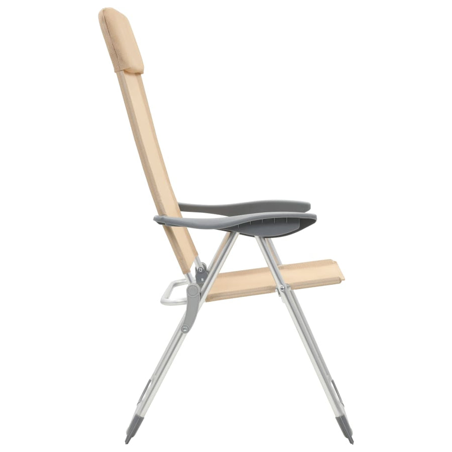 Campingstoelen Inklapbaar Aluminium Wit 4 crème