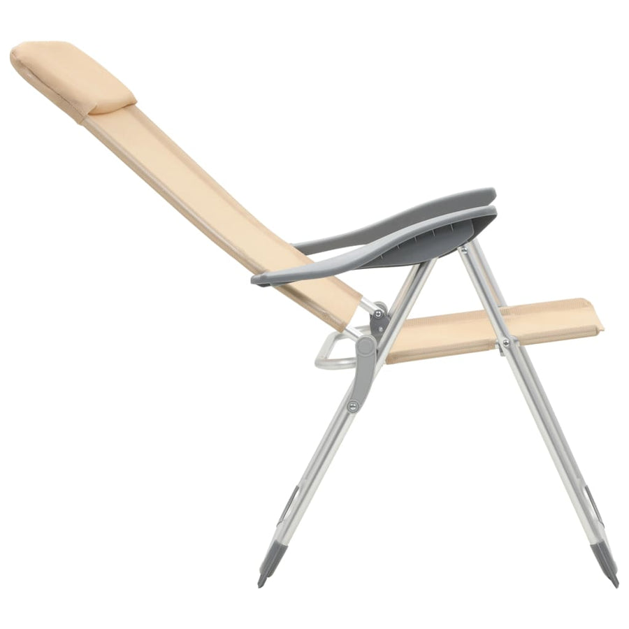Campingstoelen Inklapbaar Aluminium Wit 4 crème