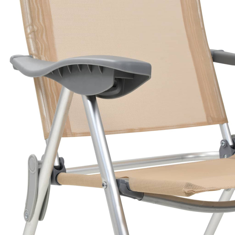 Campingstoelen Inklapbaar Aluminium Wit 4 crème