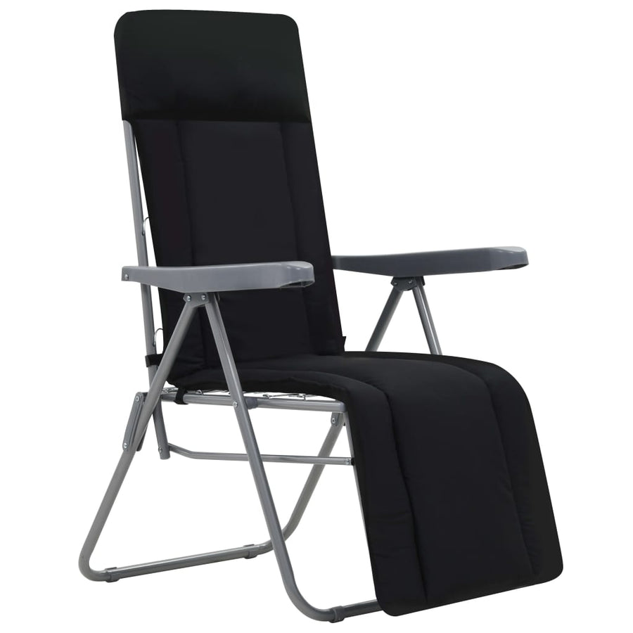 Tuinstoelen Met Kussen Inklapbaar Zwart