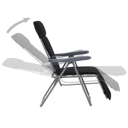 Tuinstoelen Met Kussen Inklapbaar Zwart