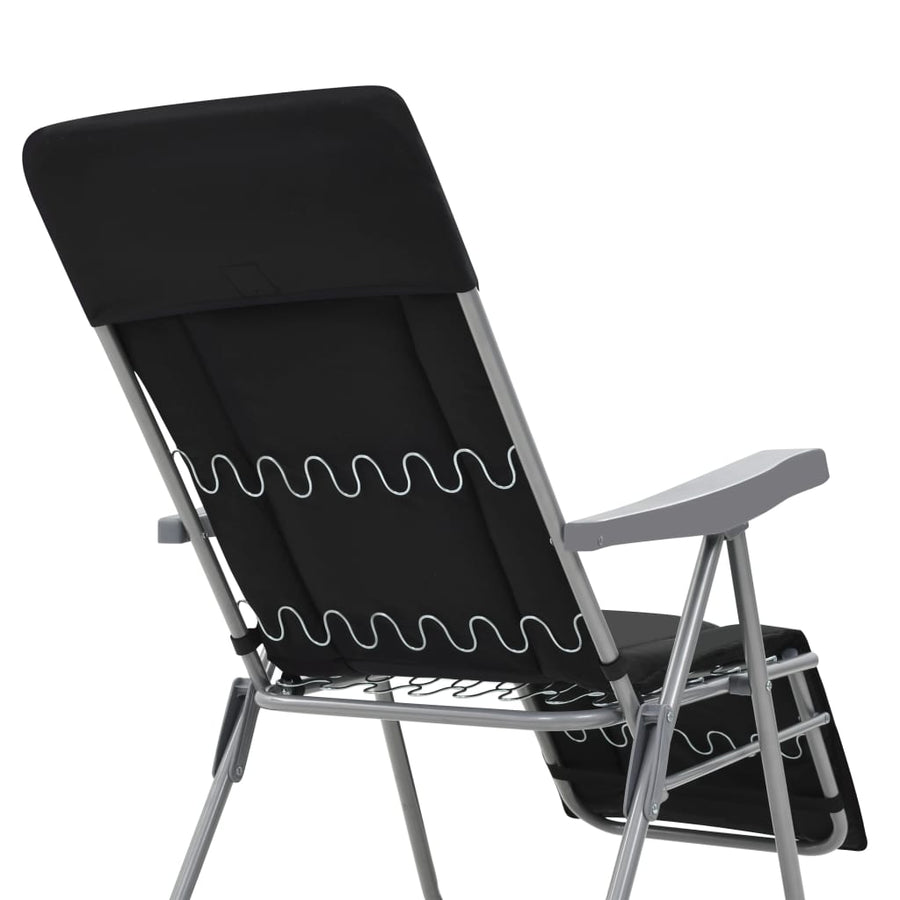 Tuinstoelen Met Kussen Inklapbaar Zwart