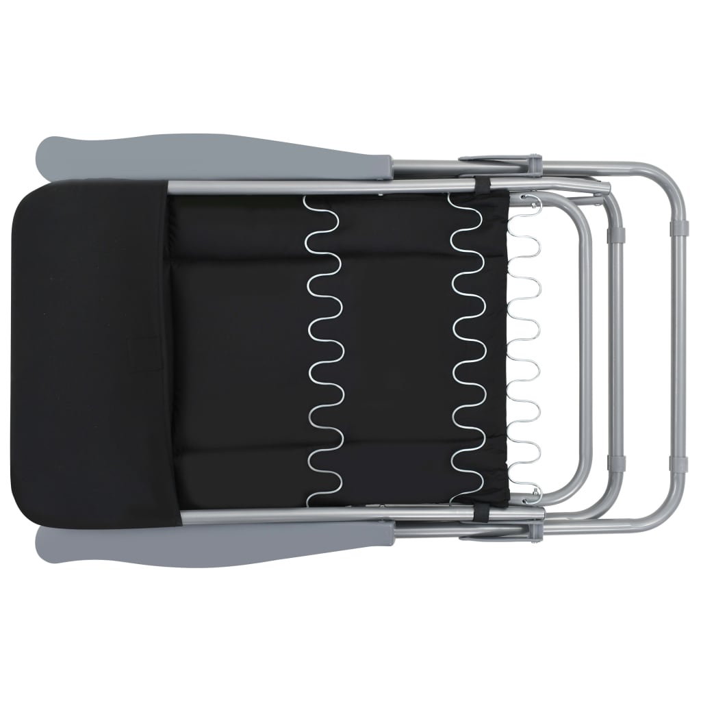 Tuinstoelen Met Kussen Inklapbaar Zwart