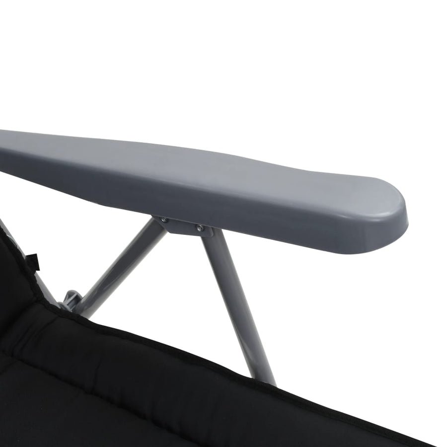 Tuinstoelen Met Kussen Inklapbaar Zwart