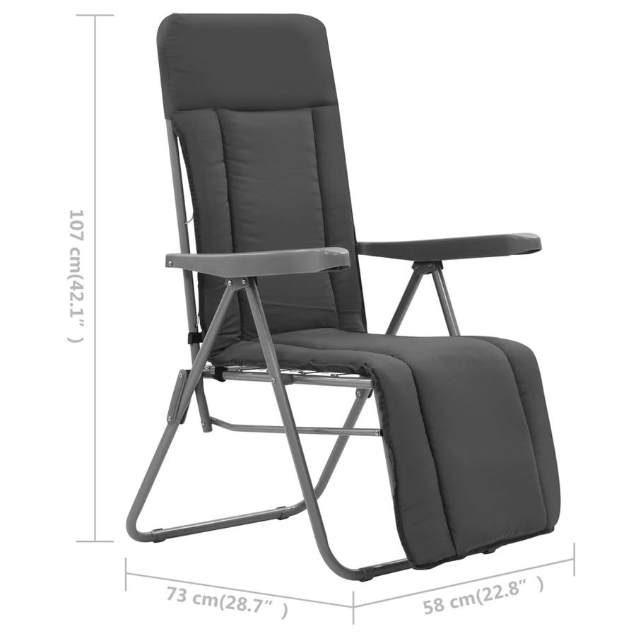Tuinstoelen Met Kussen Inklapbaar Grijs