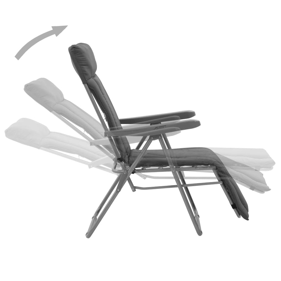 Tuinstoelen Met Kussen Inklapbaar Grijs