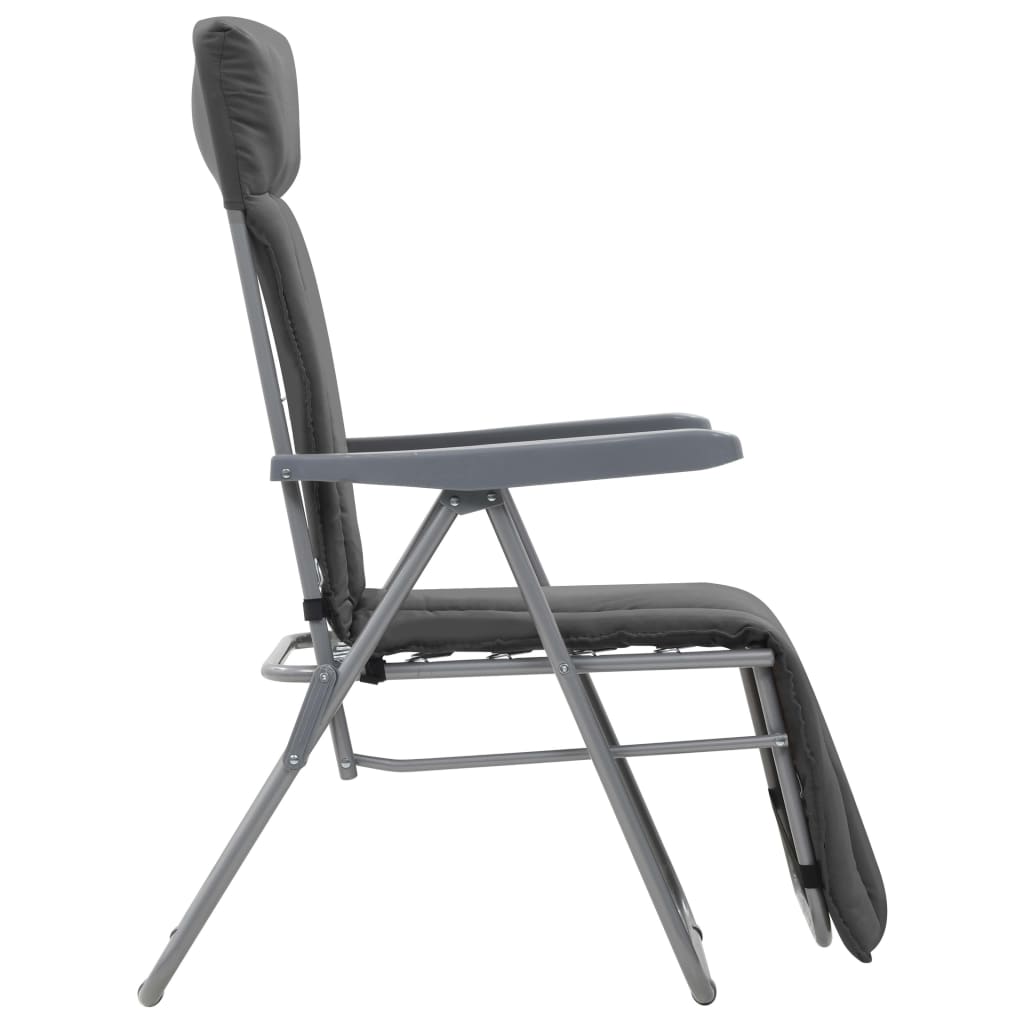 Tuinstoelen Met Kussen Inklapbaar Grijs