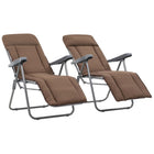 Garden chairs with cushion, foldable, 2 pcs, brown