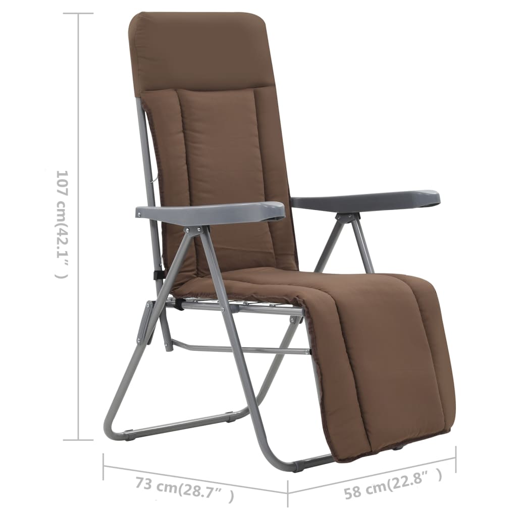 Tuinstoelen Met Kussen Inklapbaar Bruin