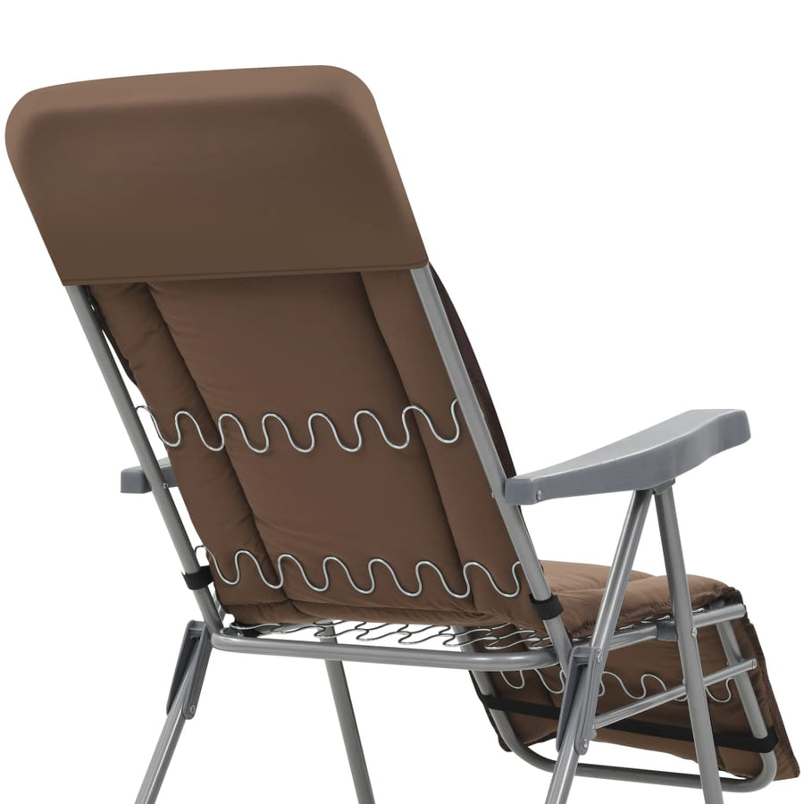 Tuinstoelen Met Kussen Inklapbaar Bruin