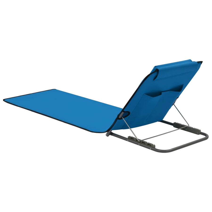 Strandmatten Inklapbaar Staal En Stof Blauw