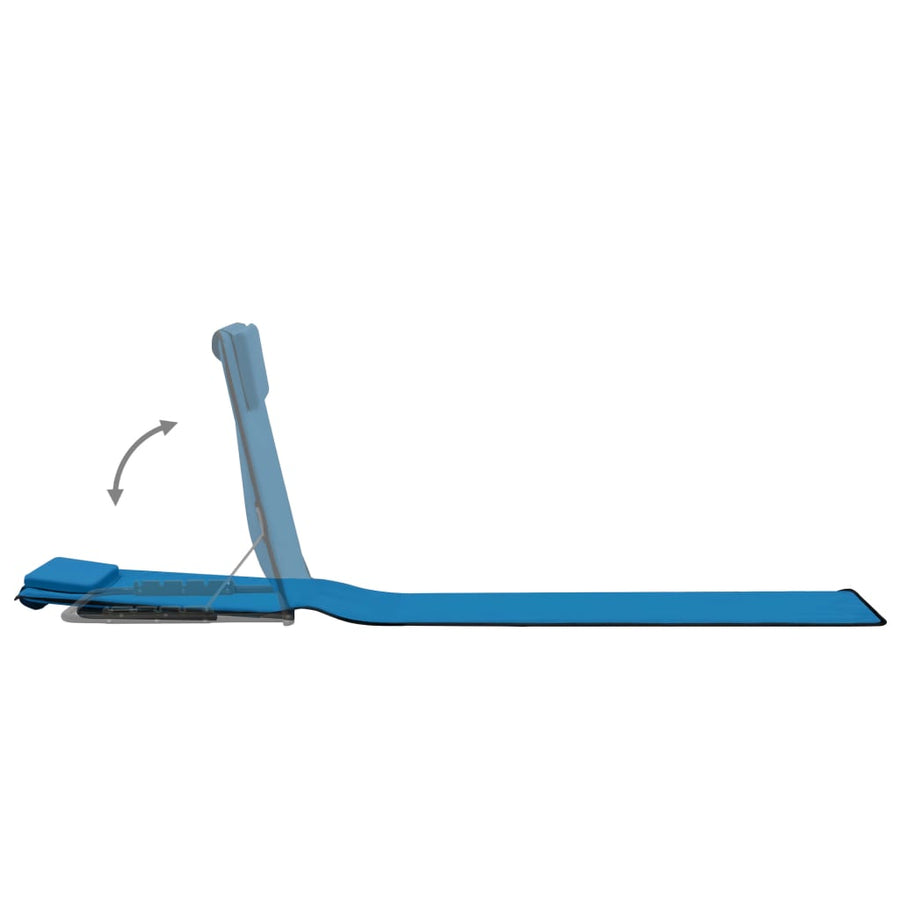 Strandmatten Inklapbaar Staal En Stof Blauw