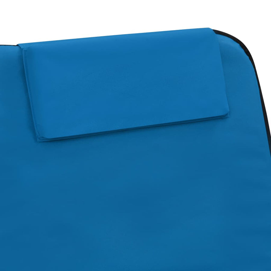 Strandmatten Inklapbaar Staal En Stof Blauw