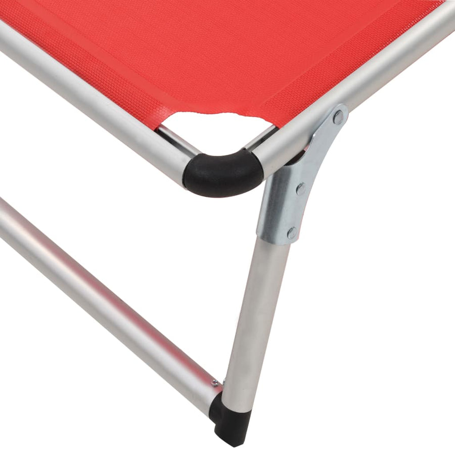 Ligbed Inklapbaar Met Dak Aluminium En Textileen Rood