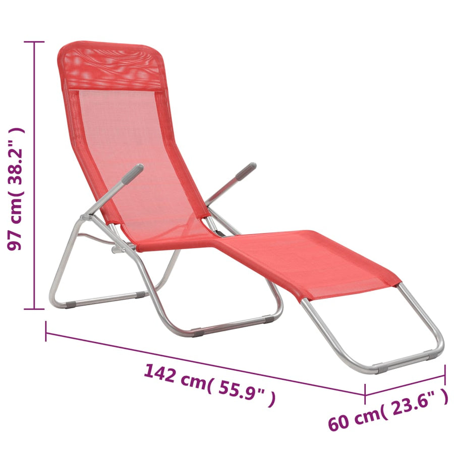 Ligbedden Inklapbaar Textileen Rood