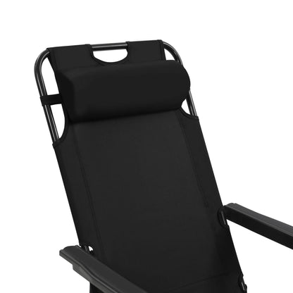 Ligbedden Inklapbaar Met Voetensteun Staal Zwart