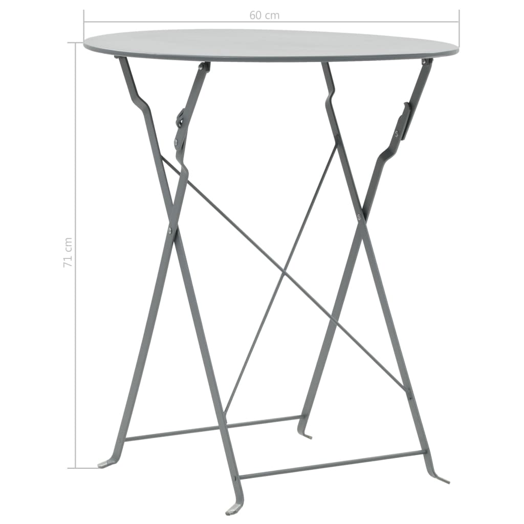 -Delige Bistroset Staal Grijs