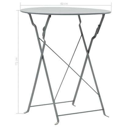 -Delige Bistroset Staal Grijs