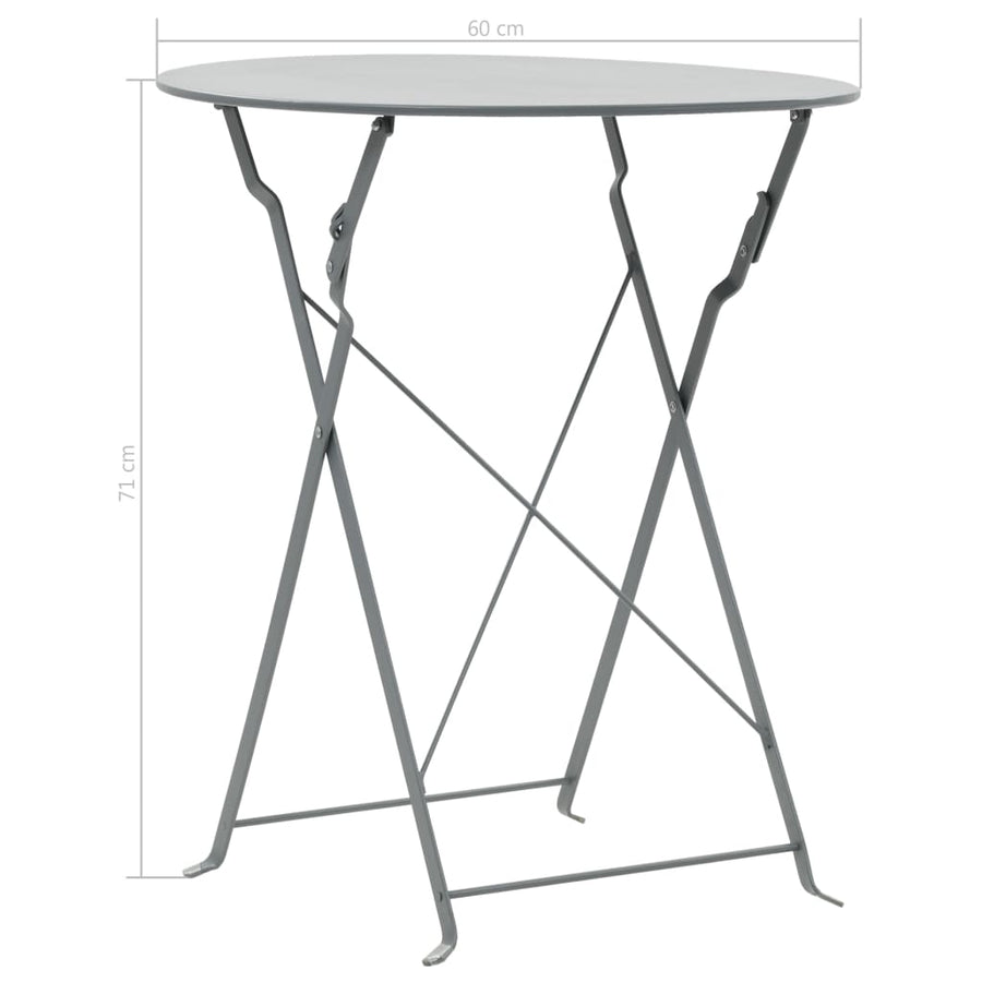-Delige Bistroset Staal Grijs