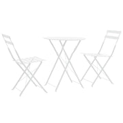 Bistroset 3-delig staal wit inklapbaar