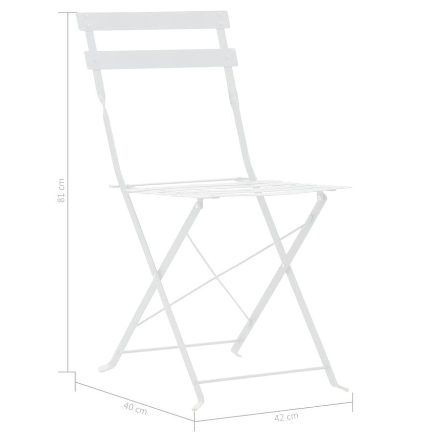 3-Delige Bistroset Staal Wit