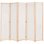 Kamerscherm 5 panelen 200x170x4 cm stof crème
