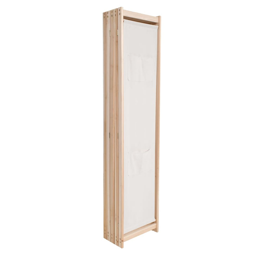 Kamerscherm Met Panelen 200X170X4 Cm Stof 5 Crème