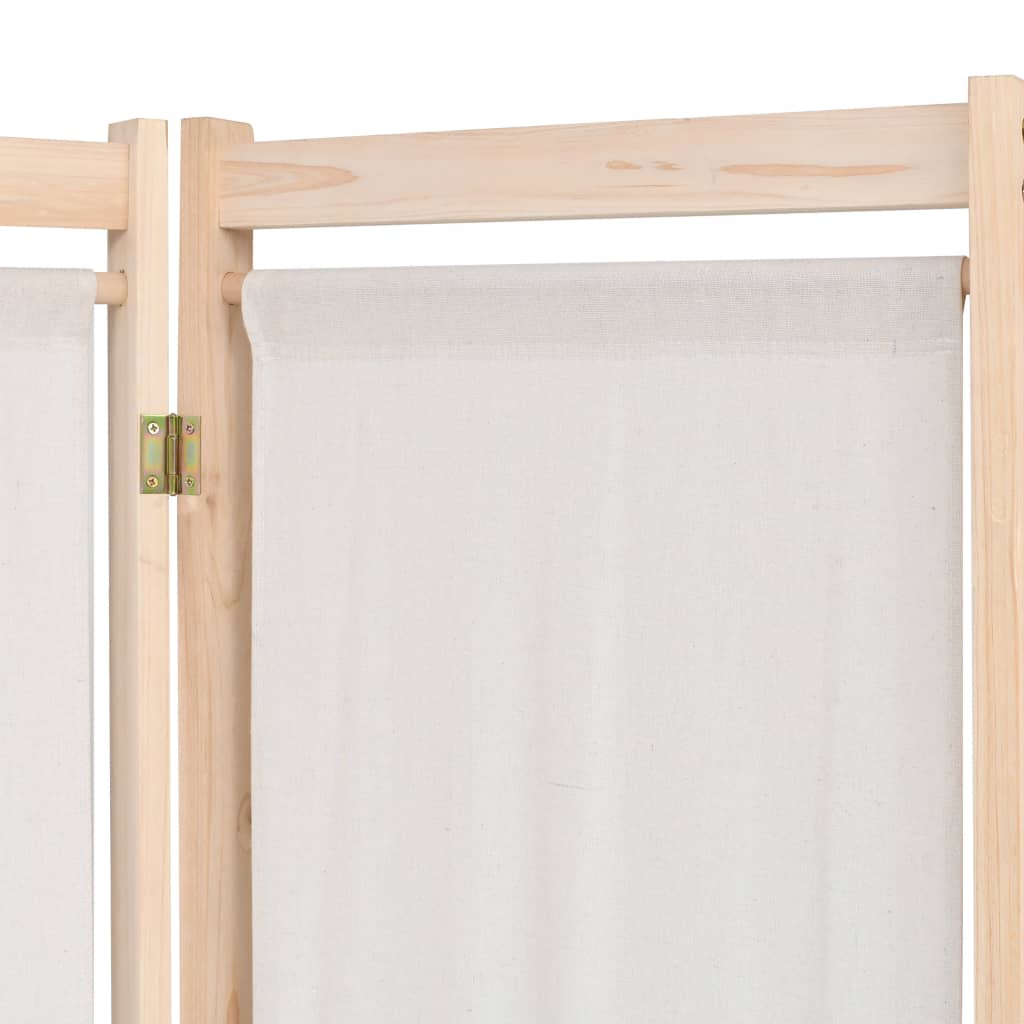 Kamerscherm Met Panelen 200X170X4 Cm Stof 5 Crème