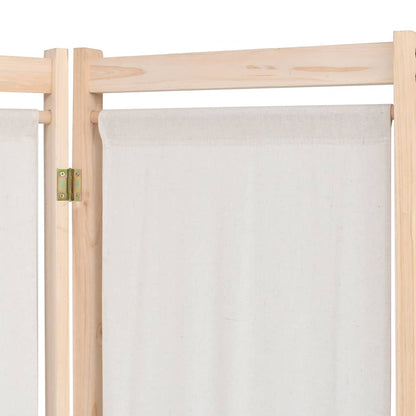 Kamerscherm Met Panelen 200X170X4 Cm Stof 5 Crème