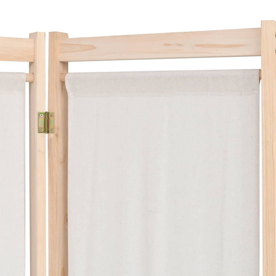 Kamerscherm Met Panelen 200X170X4 Cm Stof 5 Crème