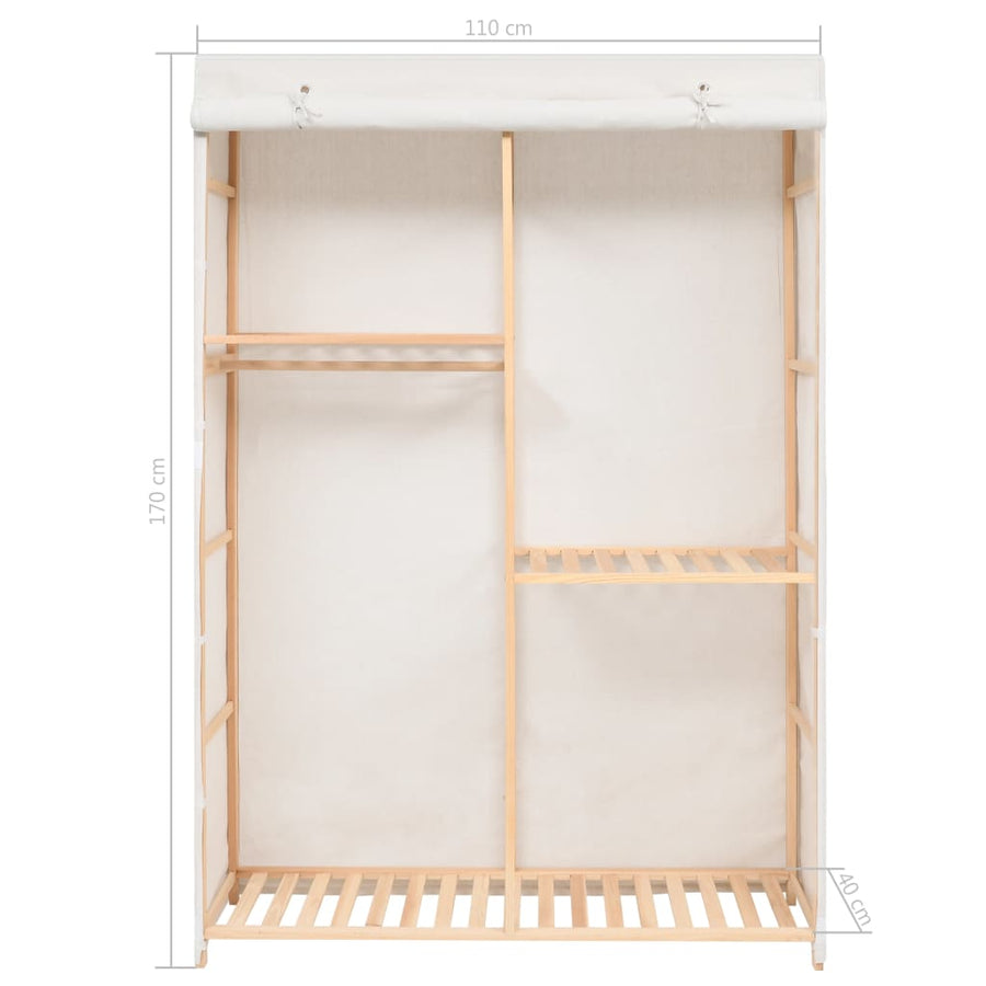 Kledingkast 3-Laags 0X40X70 Cm Wit