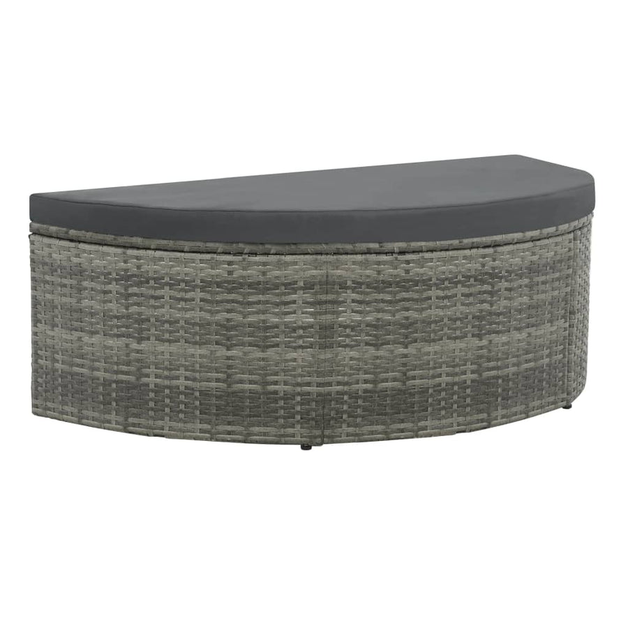 Tuinbank 2-zits met kussens en parasol poly rattan grijs