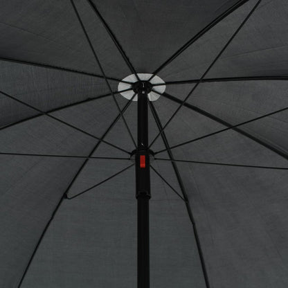 Tuinbank 2-zits met kussens en parasol poly rattan grijs