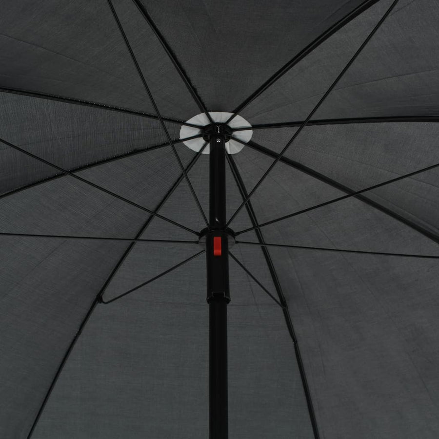 Tuinbank 2-zits met kussens en parasol poly rattan grijs