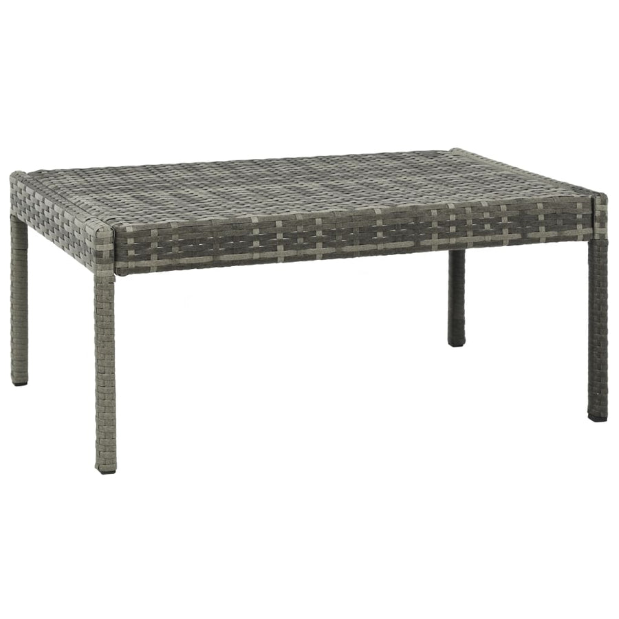 -Delige Loungeset Met Kussens Poly Rattan Grijs